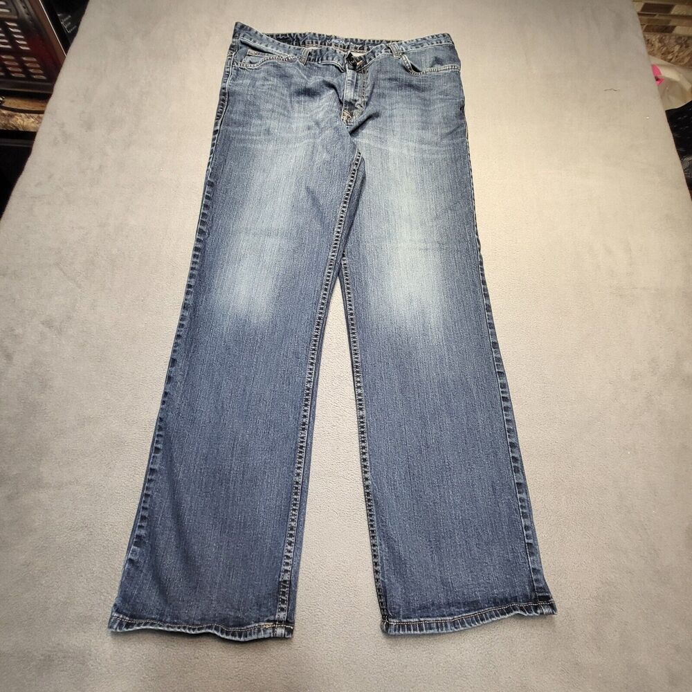 Calvin Klein Jeans Mens Size 36x30 Blue Straight Leg Distressed Denim